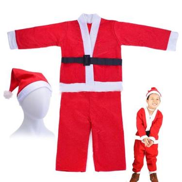 Imagem de Roupa Papai Noel Infantil Criança Natal Natalino Festa Comemoraçao Eve