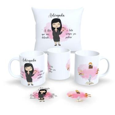 Imagem de Kit Com Almofada 30x30cm e Caneca de Porcelana Profissões Fofas - Esta