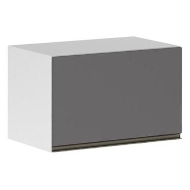 Imagem de Armário Basculante 60cm 1 Porta Branco Polar C/Cinza Puro - LUCIANE MÓ