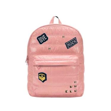 Imagem de Mochila Juvenil Matelassê Puffer Meninas Escolar Trabalho - Clio, Rosa