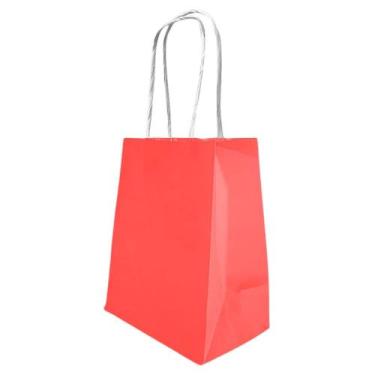 Imagem de Sacola Papel Kraft Vermelho Tamanho 14cm X 08cm X 16cm 10 Un - LELU SA