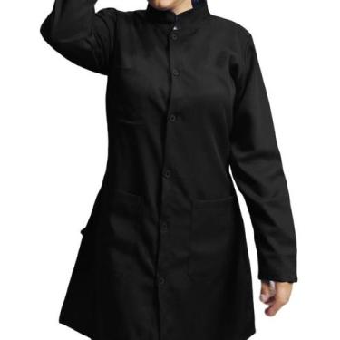 Imagem de Jaleco feminino gola padre manga longa - CARMONI, Preto, P