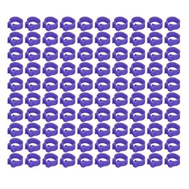 Imagem de Anel de pé de pombos, 100PCS anéis de perna de pombos leves para identificação e marcação de pombos(Roxa)