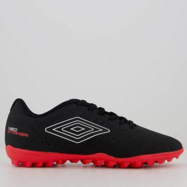 Imagem de Chuteira Umbro Neo Striker Society Preta e Vermelha, 41