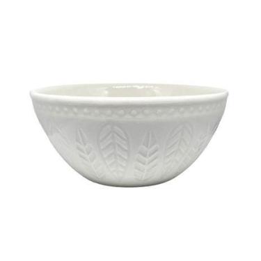 Imagem de Bowl  Relieve 550ml Branca Folhas Corona Yoi