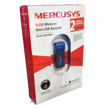 Imagem de Mini Adaptador Mw300um Mercusys Usb Wireless 300Mbps - Tplink, MW300UM