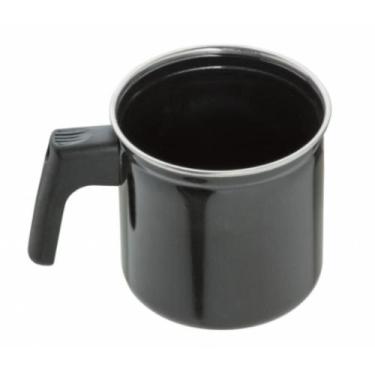 Imagem de Caneca Esmaltada 750ml Preta Indução Cooktop Elétrico á Gás - JJB Util