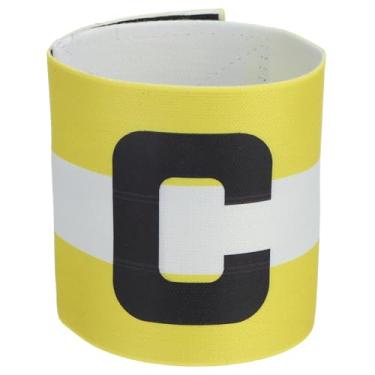 Imagem de PATIKIL Braçadeira de Capitão de Futebol, Braçadeiras de Capitão para Futebol Elástico Capitão C Braçadeiras Esportivas para Jovens Adultos Treinamento de Equipe de Futebol Amarelo/Branco