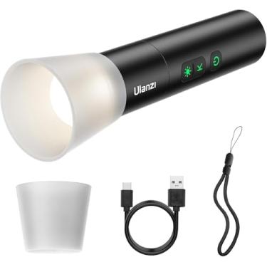 Imagem de ULANZI LM07 Lanterna fotográfica de LED com rosca de 1/4”, holofote de videografia portátil 2000K-5500K-8000K bicolor com zoom de 2000mAh recarregável, luz de vídeo portátil