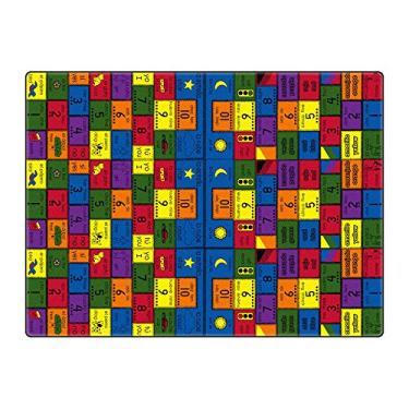 Imagem de Flagship Carpets Amigos Espanhol e Inglês Palavras e Números, Tapete Multicolorido Bilíngue para Casa ou Escola Área de Aprendizagem, Sala de Aula, Quarto Infantil ou Sala de Jogos, 9,5 x 1,8 m