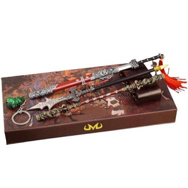 Imagem de Superbuybox Black Myth: Wu Kong Jingubang Erlang Shen Tri-Point Chu-Bai Spear Sword Gourd Desk Decoration Game Collection Gift Box (Black Myth Erlangshen Separ Sword 4pcs)
