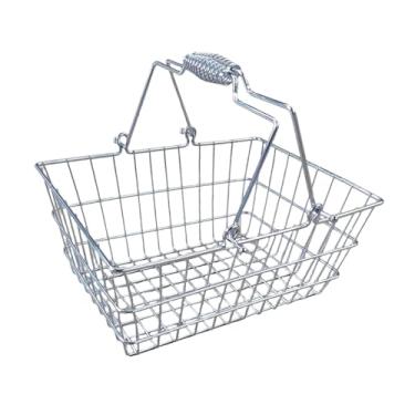 Imagem de Bothyi Cesta de compras Organizador de supermercado Multifuncional Portátil com Alça Cesta de armazenamento para alimentos Legumes Frutas Sala de artesanato, 28cm X 21cm X 12cm