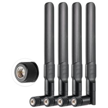 Imagem de POBADY 4PCS Dual Band WiFi 2.4GHz 5GHz 5.8GHz Antena SMA Macho Antena 3dBi 15cm/6in Adequado para Roteador Wifi Cartão Sem Fio Câmera de Segurança Monitor de Reversão