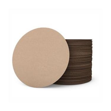 Imagem de Kit 10 Chapas de Mdf Redondo 3mm para Placas Decorativas 15 cm de Diâmetro Cor:NATURAL;Tamanho:15CM