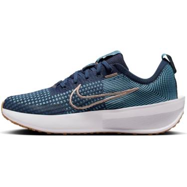 Imagem de Nike Tênis de corrida feminino Interact Run (FD2292-402, azul marinho universitário/cerúleo/branco/bronze vermelho metálico), Azul-marinho universitário/cerúleo/branco/bronze vermelho metálico, 39