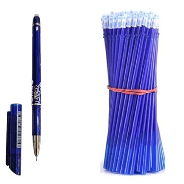 Imagem de 40 Refil + 1 Caneta azul fantasminha que escreve em tecido ou papel e apaga com ferro de passar e borracha