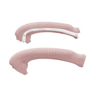 Imagem de FORCHEER Capa de apoio de braço para cadeira de escritório, elástico, elástico, tecido jacquard e elástico, para cadeira de escritório, para cadeiras de mesa, braço, 2P, rosa