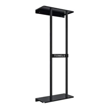 Imagem de Ioensy Toalheiro para banheiro, armazenamento de toalhas, metal preto, suporte de toalha de banho, acessórios de banheiro para rv, spa, salão de acampamento