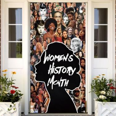 Imagem de Nepnuser Buxiuer Capa de porta feminina Mês História Março Decoração Dia da Mulher Escola Sala de Aula Escritório Faixa de Porta