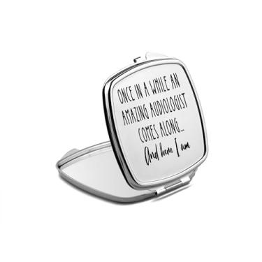 Imagem de SpreadPassion Espelho compacto audiologista, presente para audiólogo, espelho fotográfico de uma vez em quando, espelho fotográfico de audiologista, espelho de maquiagem de viagem, espelho pequeno de