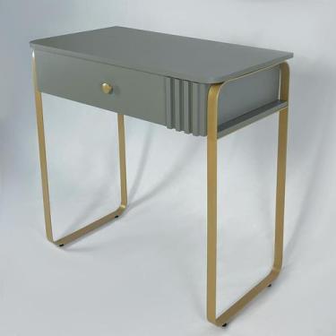 Imagem de Penteadeira Lena- Uma gaveta com pés metálico dourado  - Casa Heva