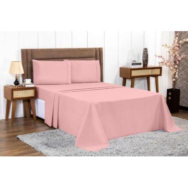 Imagem de Jogo de Cama Lençol 4 peças PERCAL 100% ALGODÃO Casal Queen King Hotel