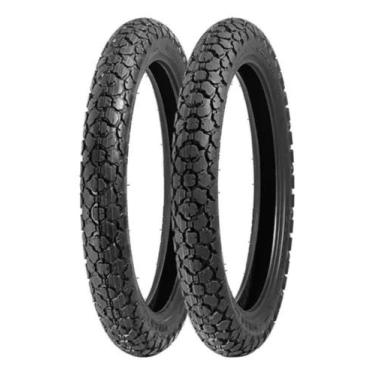 Imagem de Jogo Par de Pneus Dianteiro + Traseiro Cg 125 Titan 150 Fan Ks Es Borr