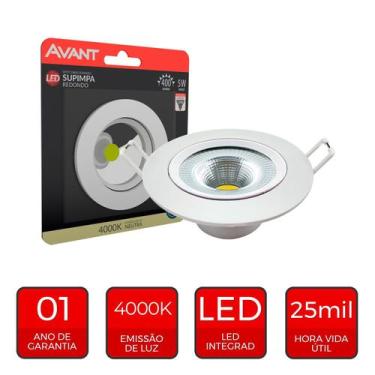 Imagem de Spot Led Authentic Redondo Embutir Branco 5W 400 Lumens Branco Neutro 