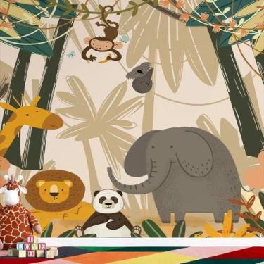 Imagem de Papel de Parede Infantil Safari AL 117 - AloPapers, 3,50m de largura, 