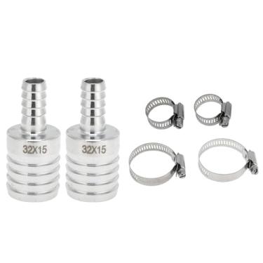 Imagem de Hihaha Acessórios de mangueira de aço inoxidável 304 1,3 x 19/81.3 cm redutor de emenda para ar, água, óleo, gás, combustível, 1 conjunto prateado