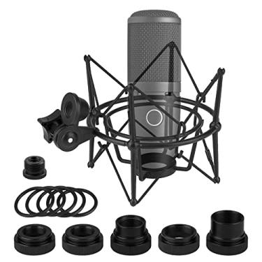 Imagem de GEEKRIA Geekria Para Criadores Suporte De Choque Para Microfone Compatível Com Akg P120, P220, P420, P820 Adaptador De Suspensão Antivibração Para Microfone Grampo De Suporte Para Microfone (Preto/M