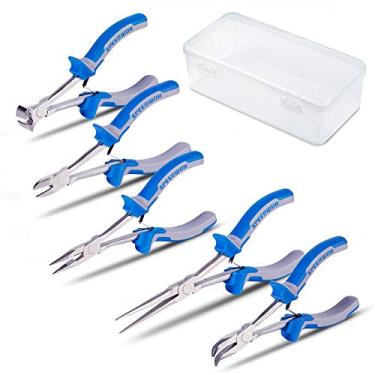 Imagem de SPEEDWOX Conjunto de alicates de corte de fio com estojo mini alicate profissional alicate de ponta afiada diagonal bico longo agulha alicate plano 5 peças ferramentas de reparo manual
