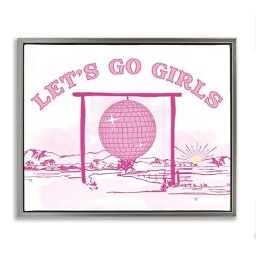 Imagem de Stupell Industries Go Girls Western Disco Emoldurado Tela de Parede Design de Parede por Daniela Santiago, Moldura Flutuante Cinza, 53 x 43 cm