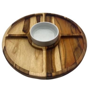 Imagem de Petisqueira em Madeira Teca Com Ramequim Porcelana - Le Requena