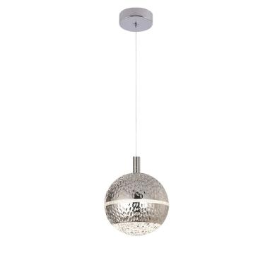 Imagem de Pendente Globo de Metal Cromado Cristal 15cm Led 8W 3000K Bivolt