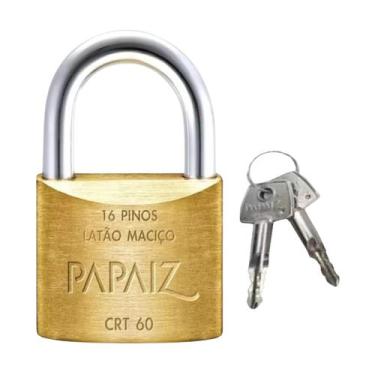 Imagem de Kit 2 Cadeado Chave Tetra Mesmo Segredo 2 Chaves 60mm Papaiz