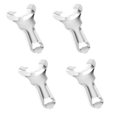 Imagem de 4 abridores de frascos de pedreiro, abridor de tampa de pote multifuncional, manual, removedor de topo de mão, ferramenta de abertura de garrafa de aço inoxidável para tampas de conservas, sem