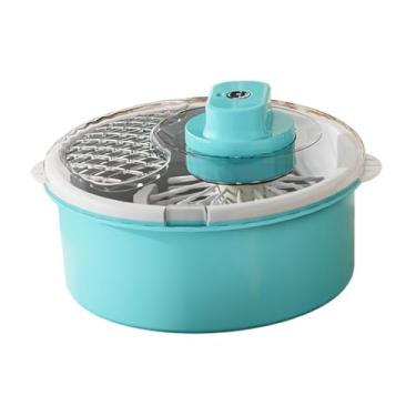 Imagem de YWJLQH Secadora de salada elétrica, misturadora de legumes, filtro de alimentos, salada fazendo ferramentas para casa de alface letra de vegetais lavadora de, Azul