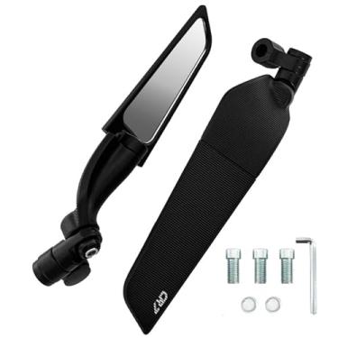 Imagem de Vidro traseiro da motocicleta, vidro lateral da motocicleta - Vidro rotativo fixo da asa de - Acessórios de ciclismo Montagem do guidão de reposição de ângulo de visualização larga para motocicletas d