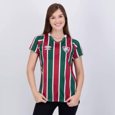 Imagem de Umbro Camisa Feminina Fluminense Of.1 2024 Jogadora,Verde/Bordo/Branco,P