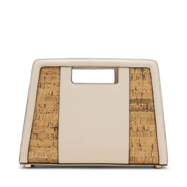Imagem de Anne Klein Bolsa clutch de cortiça com alça conversível, pergaminho, Pergaminho, Small