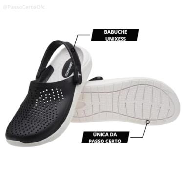 Imagem de Croc s Sandália Babuche Feminina Masculino - Preta Branca (Preta, BR, Adulto, Numérico, M, 40)