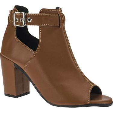 Imagem de Sandália Feminina Ankle Boot Salto Alto Grosso Fecho Fivela - Lazzlu, 