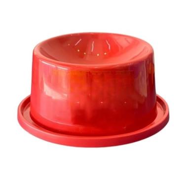 Imagem de Comedouro Alto para Gatos, Comedouro Elevado, Contribui na Boa Postura, Comedouro de Filhote, Ergonômico e Anti-Formiga, Cor: Vermelho