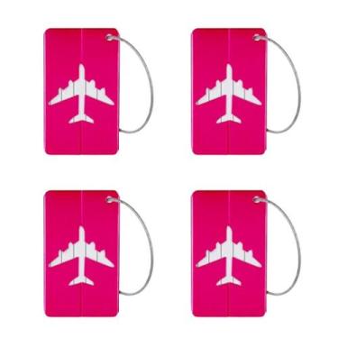 Imagem de Kit 04 Tag Etiqueta De Mala e Mochila - Rosa Escuro - We Go To