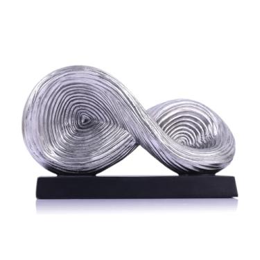 Imagem de Escultura de nó infinito de 14 cm - objeto decorativo abstrato, símbolo de laço infinito moderno para decoração de casa, bugigangas para prateleiras, mesa de sala de estar, suporte de TV, estátuas