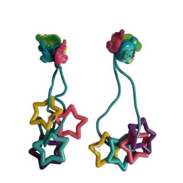 Imagem de 2 Pares Maria chiquinha Xuxa de cabelo Infantil Ursinho estrelas Fashion azul