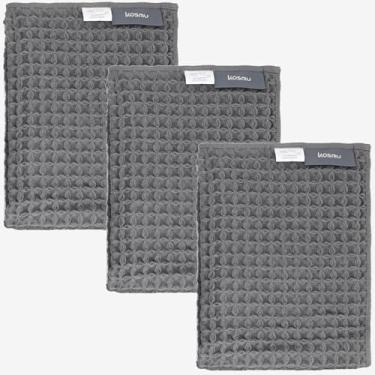 Imagem de KOSMU Toalha de banho de seda de algodão japonês de luxo | Pelúcia, absorvente e secagem rápida (cinza moke, toalha de mão (pacote com 3))