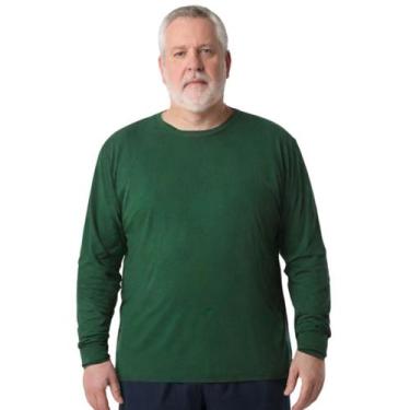 Imagem de Camisa Uv +50 Manga Longa Plus Size - Genérico, Verde escuro, G1