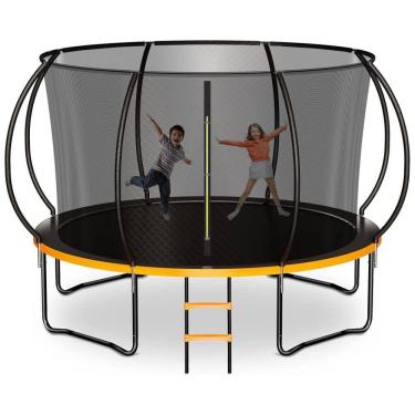 Imagem de Cama Elástica Reforçada até 204 kg, Tamanho 4,26 Metros, Zevemomo, Laranja